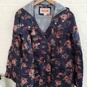 Floral print rain jacket